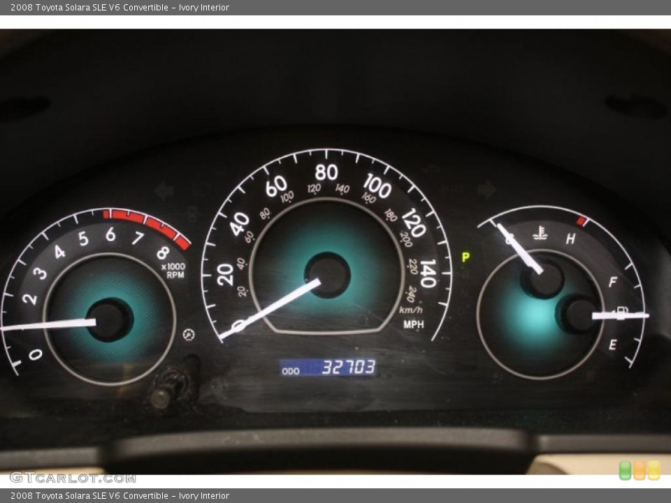 Ivory Interior Gauges for the 2008 Toyota Solara SLE V6 Convertible #41132595