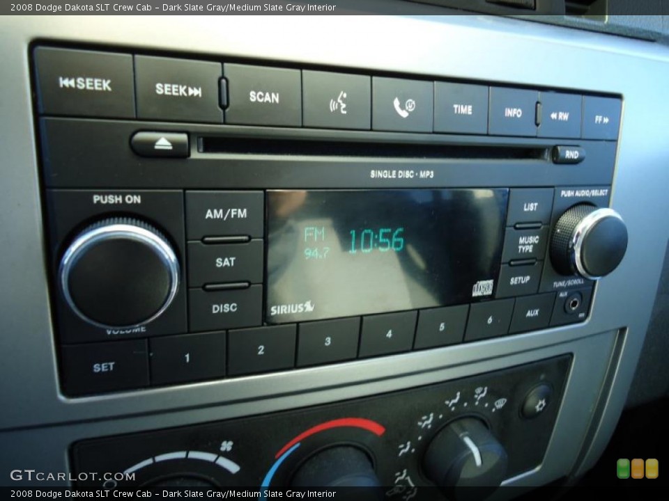 Dark Slate Gray/Medium Slate Gray Interior Controls for the 2008 Dodge Dakota SLT Crew Cab #41140035
