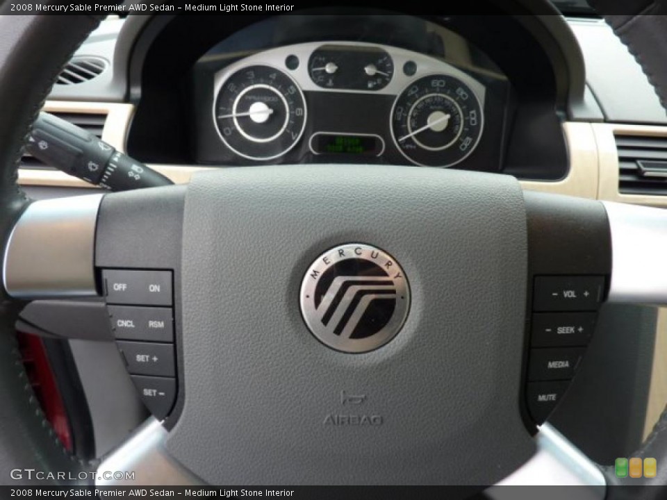 Medium Light Stone Interior Steering Wheel for the 2008 Mercury Sable Premier AWD Sedan #41140575