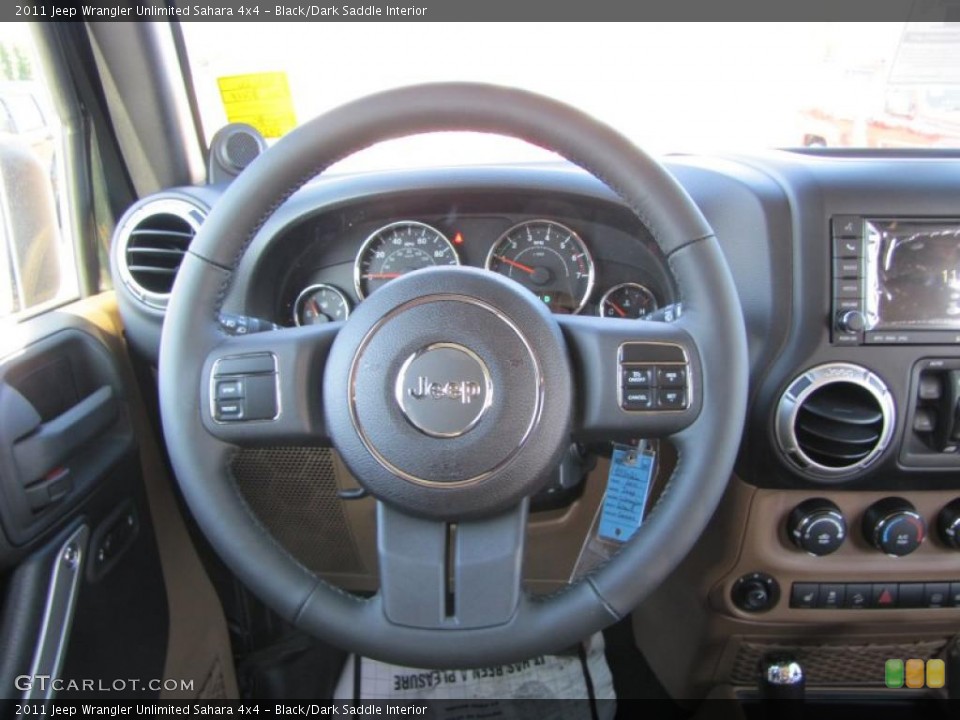Black/Dark Saddle Interior Steering Wheel for the 2011 Jeep Wrangler Unlimited Sahara 4x4 #41141471
