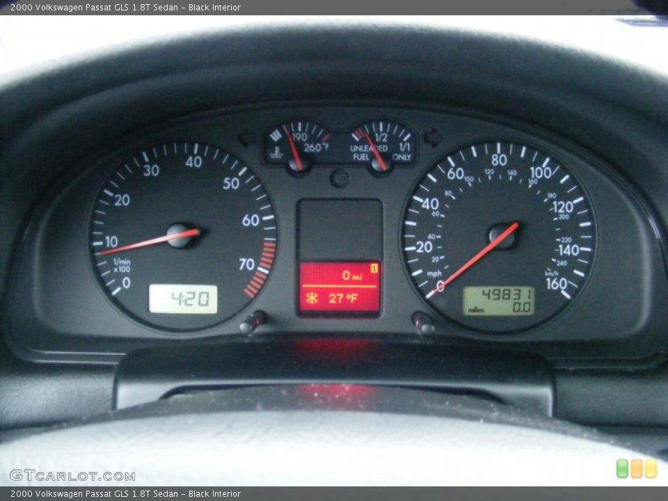 Black Interior Gauges for the 2000 Volkswagen Passat GLS 1.8T Sedan #41148607