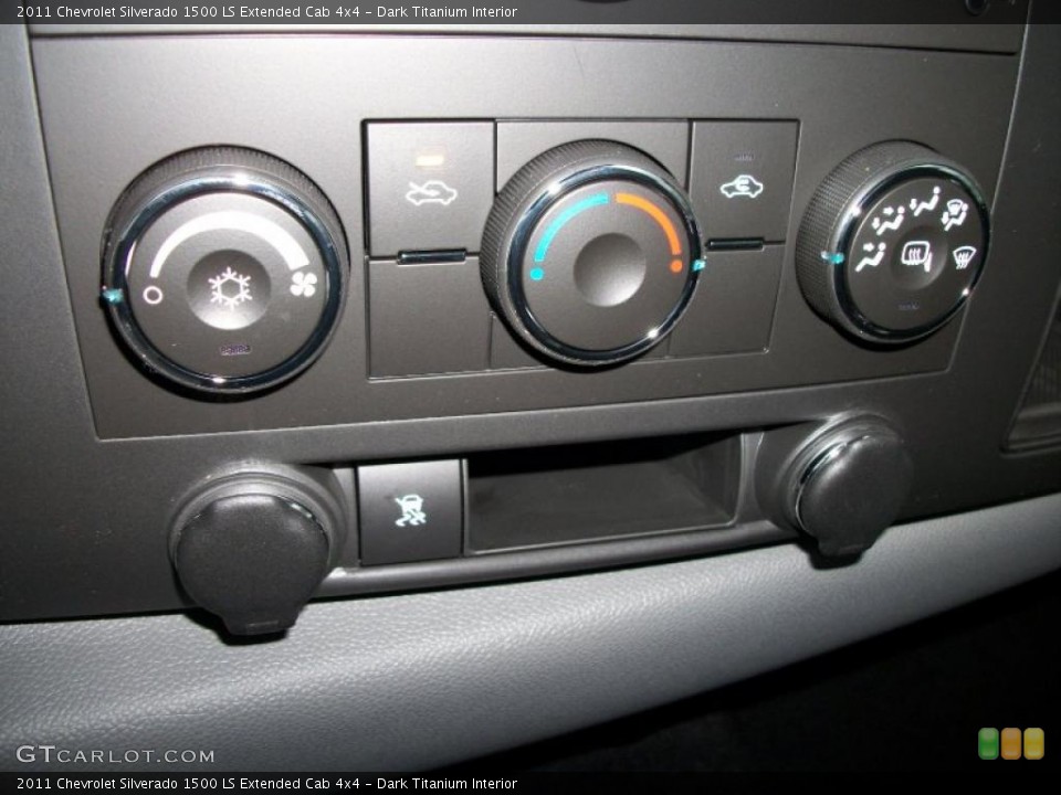 Dark Titanium Interior Controls for the 2011 Chevrolet Silverado 1500 LS Extended Cab 4x4 #41164824