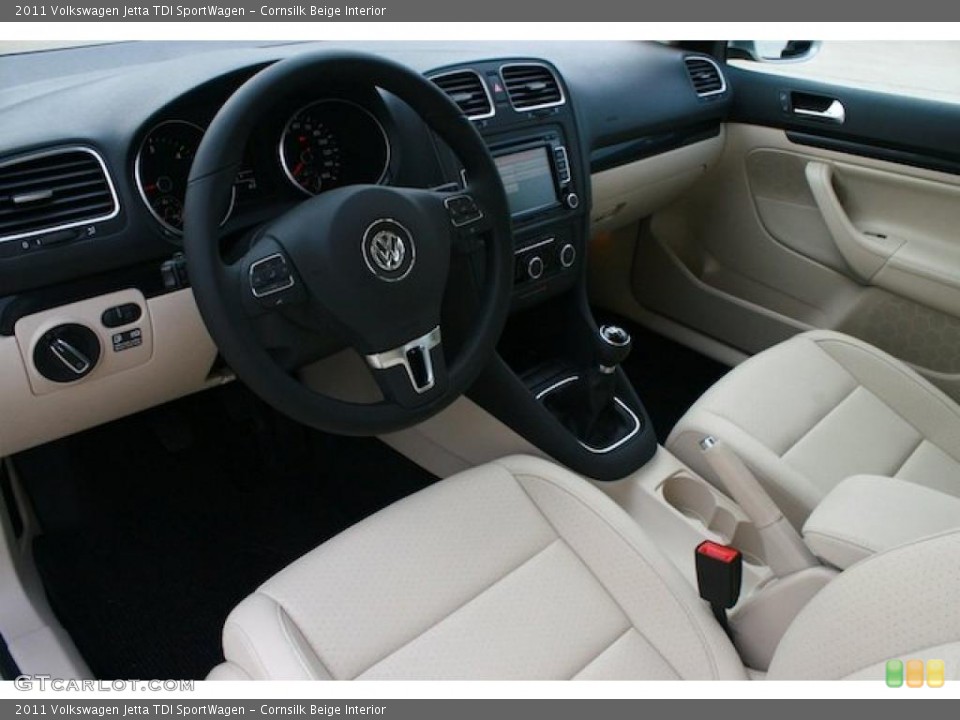 Cornsilk Beige Interior Prime Interior for the 2011 Volkswagen Jetta TDI SportWagen #41166664
