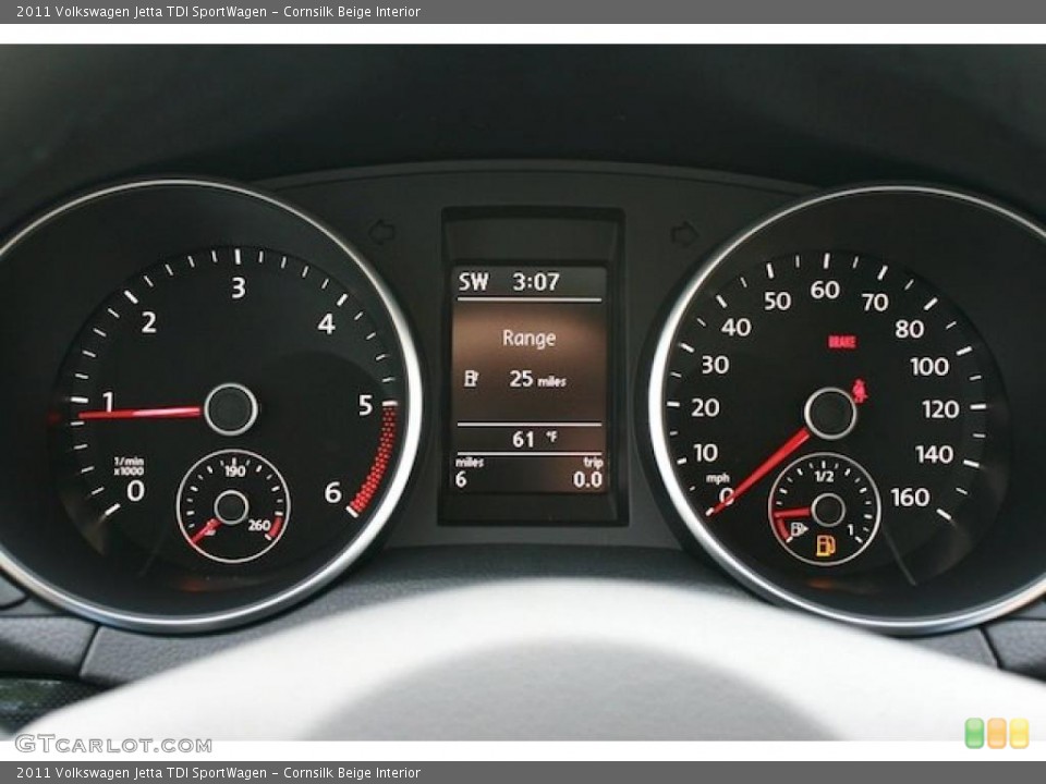 Cornsilk Beige Interior Gauges for the 2011 Volkswagen Jetta TDI SportWagen #41166752