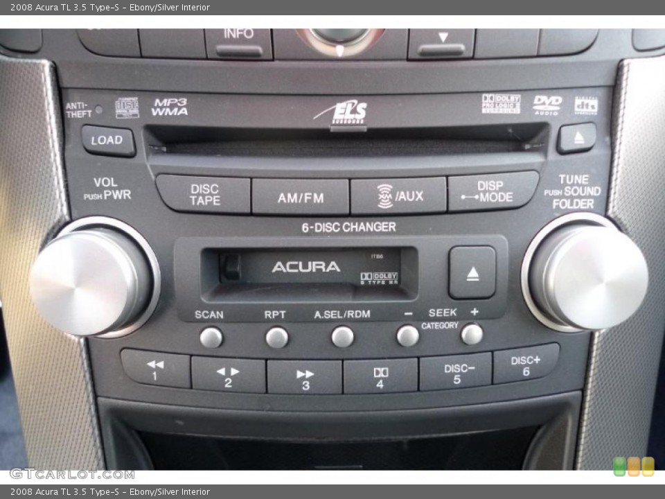 Ebony/Silver Interior Controls for the 2008 Acura TL 3.5 Type-S #41167473