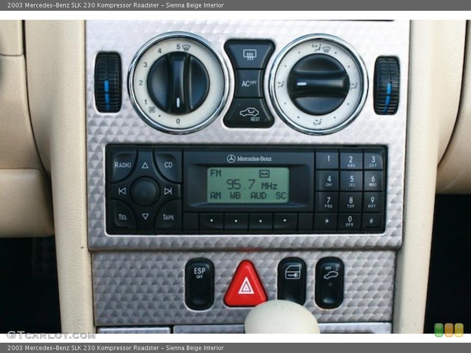 Sienna Beige Interior Controls for the 2003 Mercedes-Benz SLK 230 Kompressor Roadster #41169174