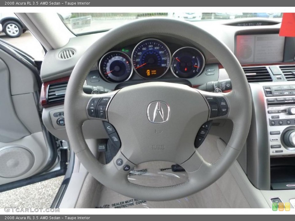Taupe Interior Steering Wheel for the 2008 Acura RL 3.5 AWD Sedan #41169986