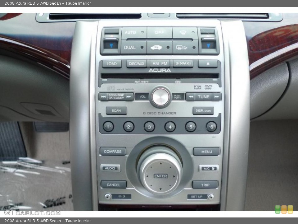 Taupe Interior Controls for the 2008 Acura RL 3.5 AWD Sedan #41170054