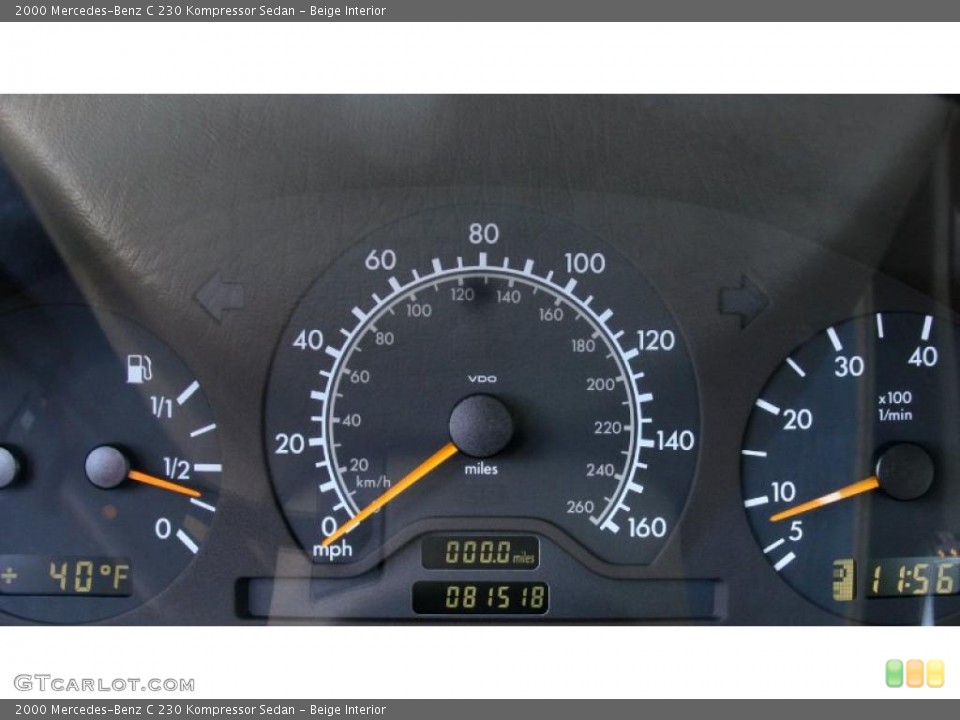 Beige Interior Gauges for the 2000 Mercedes-Benz C 230 Kompressor Sedan #41182810