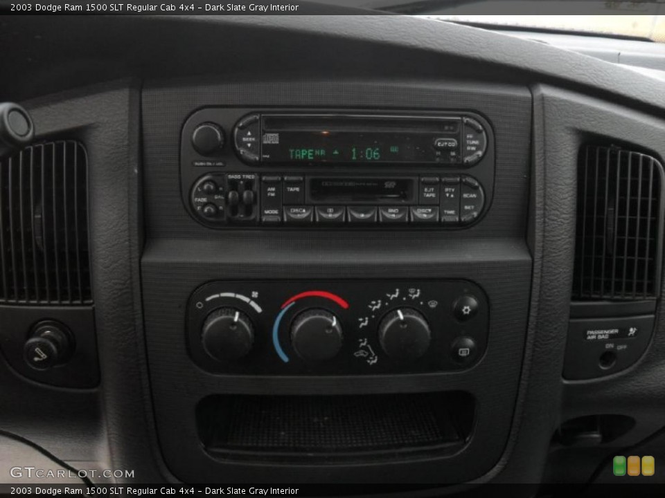 Dark Slate Gray Interior Controls for the 2003 Dodge Ram 1500 SLT Regular Cab 4x4 #41183614