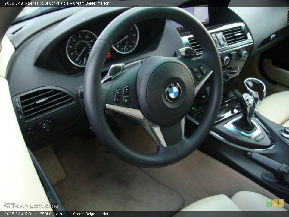 Cream Beige Interior Photo for the 2008 BMW 6 Series 650i Convertible #41195370