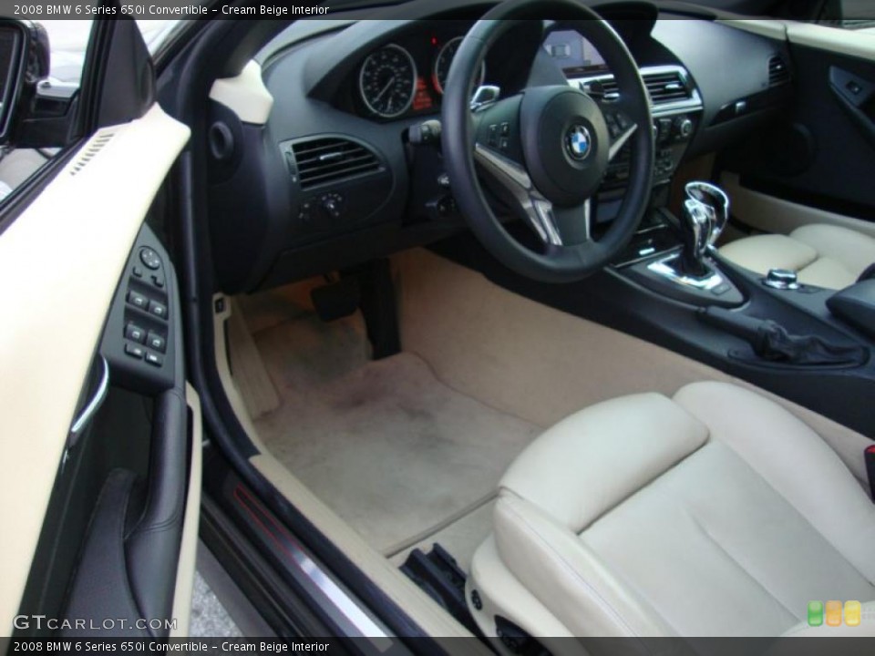 Cream Beige Interior Photo for the 2008 BMW 6 Series 650i Convertible #41195386