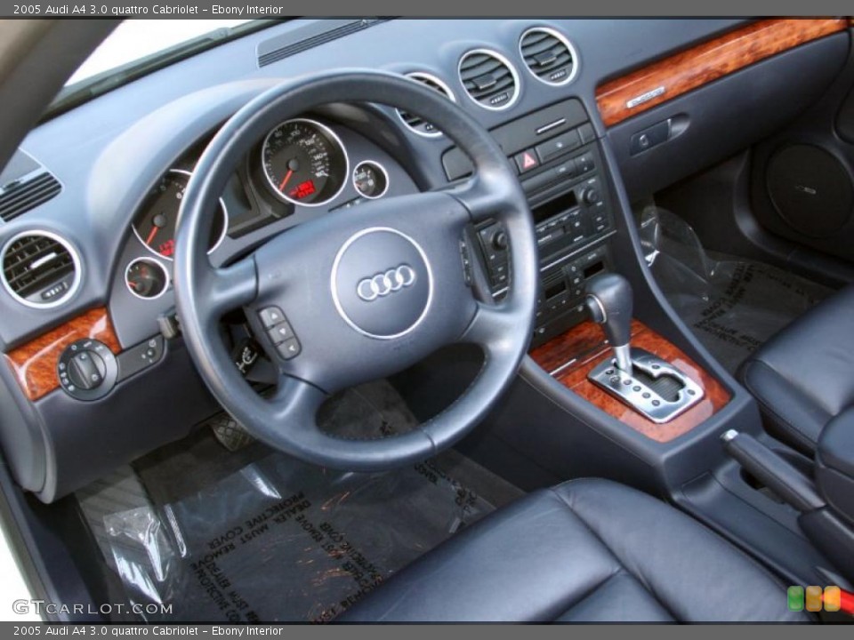 Ebony Interior Prime Interior for the 2005 Audi A4 3.0 quattro Cabriolet #41198270