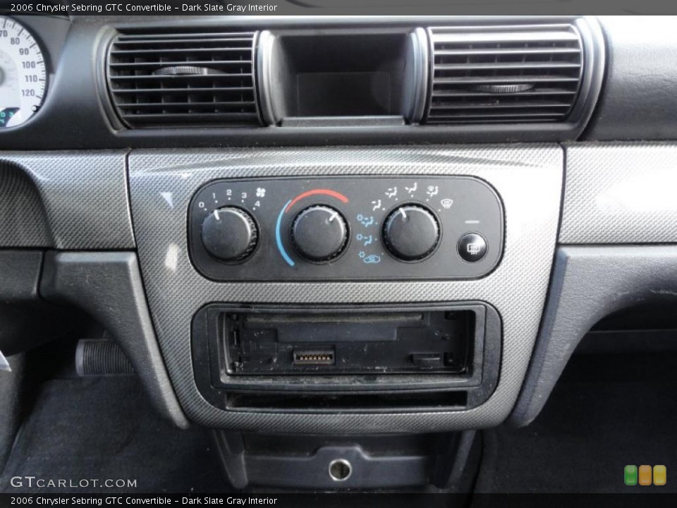 Dark Slate Gray Interior Controls for the 2006 Chrysler Sebring GTC Convertible #41198346