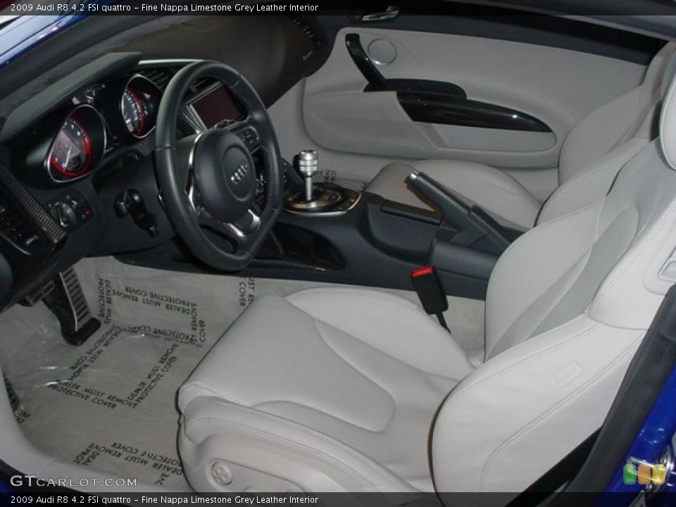 Fine Nappa Limestone Grey Leather Interior Prime Interior for the 2009 Audi R8 4.2 FSI quattro #41203614