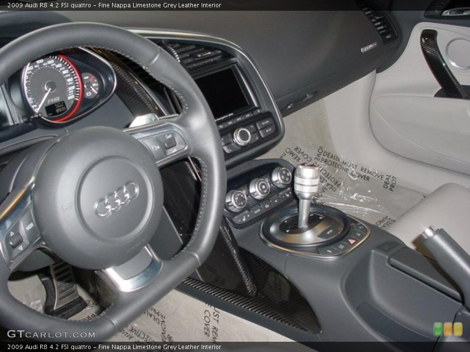 Fine Nappa Limestone Grey Leather Interior Transmission for the 2009 Audi R8 4.2 FSI quattro #41203630