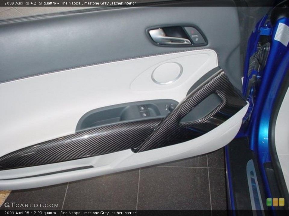 Fine Nappa Limestone Grey Leather Interior Door Panel for the 2009 Audi R8 4.2 FSI quattro #41203646