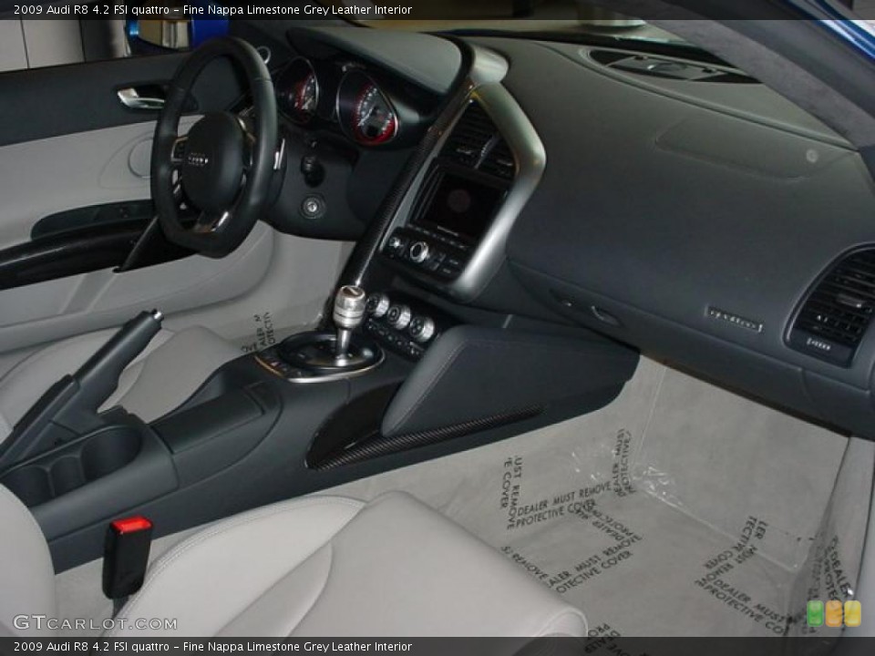 Fine Nappa Limestone Grey Leather Interior Dashboard for the 2009 Audi R8 4.2 FSI quattro #41203689