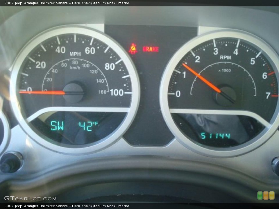 Dark Khaki/Medium Khaki Interior Gauges for the 2007 Jeep Wrangler Unlimited Sahara #41209003