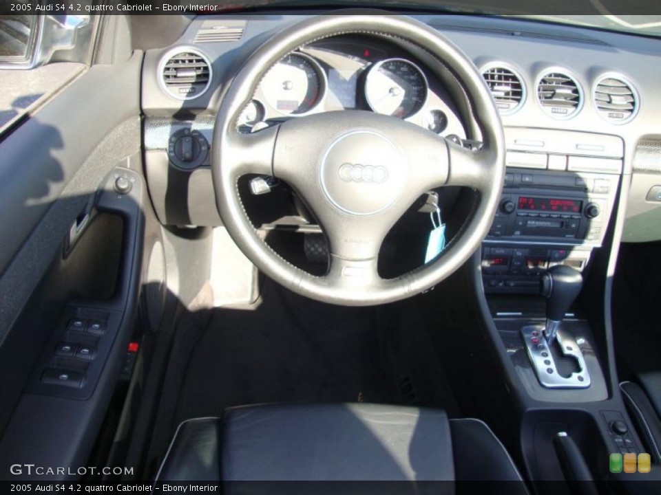 Ebony Interior Steering Wheel for the 2005 Audi S4 4.2 quattro Cabriolet #41211267