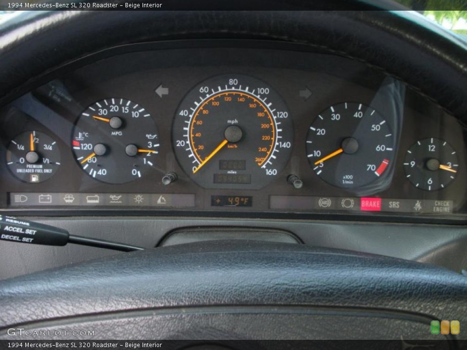 Beige Interior Gauges for the 1994 Mercedes-Benz SL 320 Roadster #41216379