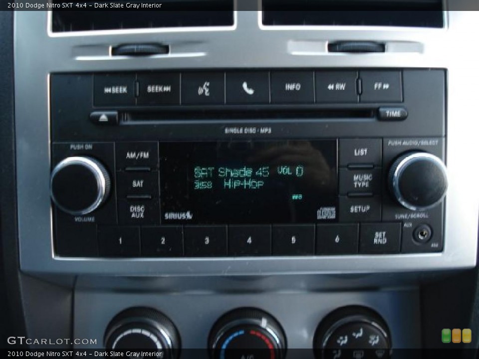 Dark Slate Gray Interior Controls for the 2010 Dodge Nitro SXT 4x4 #41218031