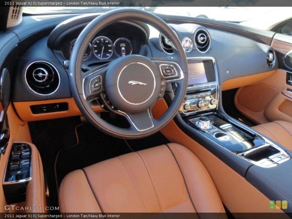 London Tan/Navy Blue Interior Prime Interior for the 2011 Jaguar XJ XJ Supercharged #41223927