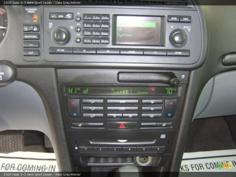 Slate Gray Interior Controls for the 2006 Saab 9-3 Aero Sport Sedan #41224679