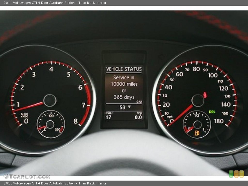 Titan Black Interior Gauges for the 2011 Volkswagen GTI 4 Door Autobahn Edition #41225827