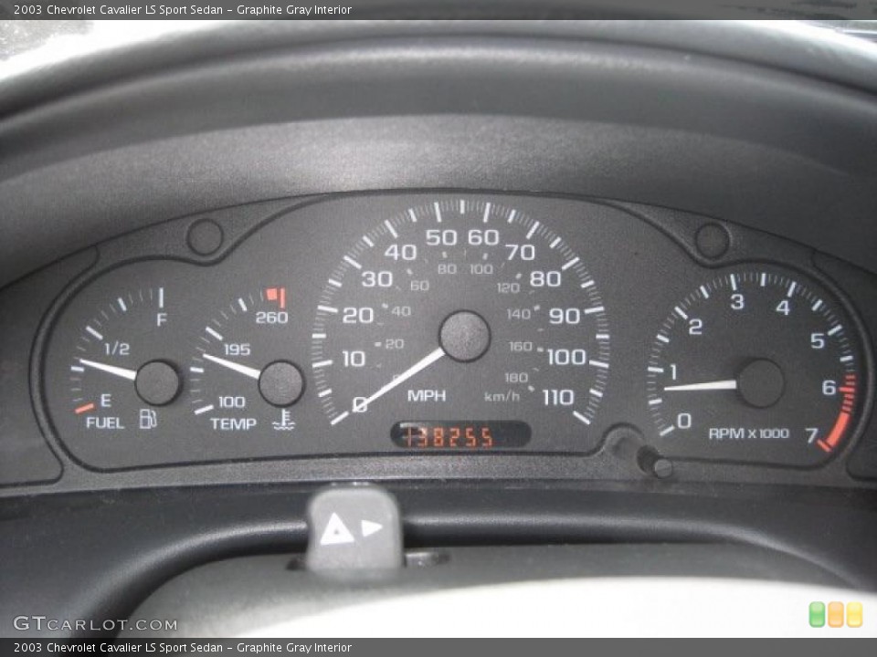 Graphite Gray Interior Gauges for the 2003 Chevrolet Cavalier LS Sport Sedan #41227131