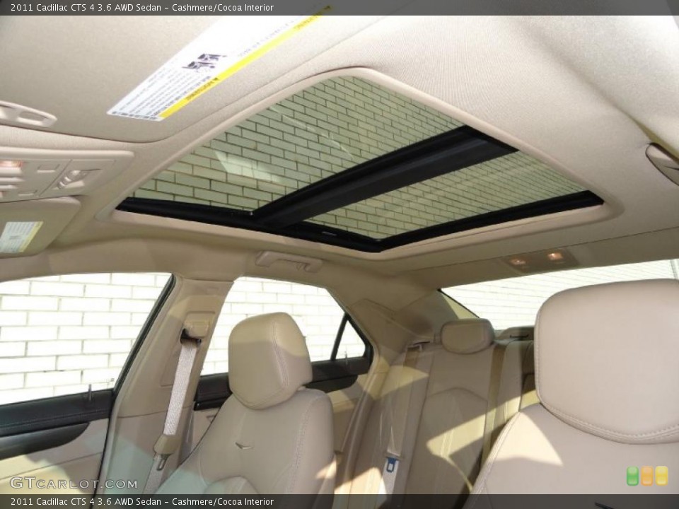 Cashmere/Cocoa Interior Sunroof for the 2011 Cadillac CTS 4 3.6 AWD Sedan #41228967