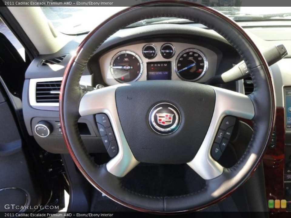 Ebony/Ebony Interior Steering Wheel for the 2011 Cadillac Escalade Premium AWD #41229327