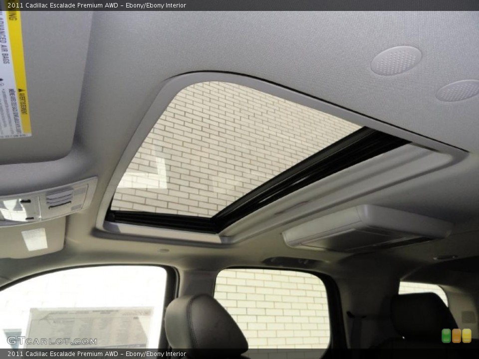 Ebony/Ebony Interior Sunroof for the 2011 Cadillac Escalade Premium AWD #41229339