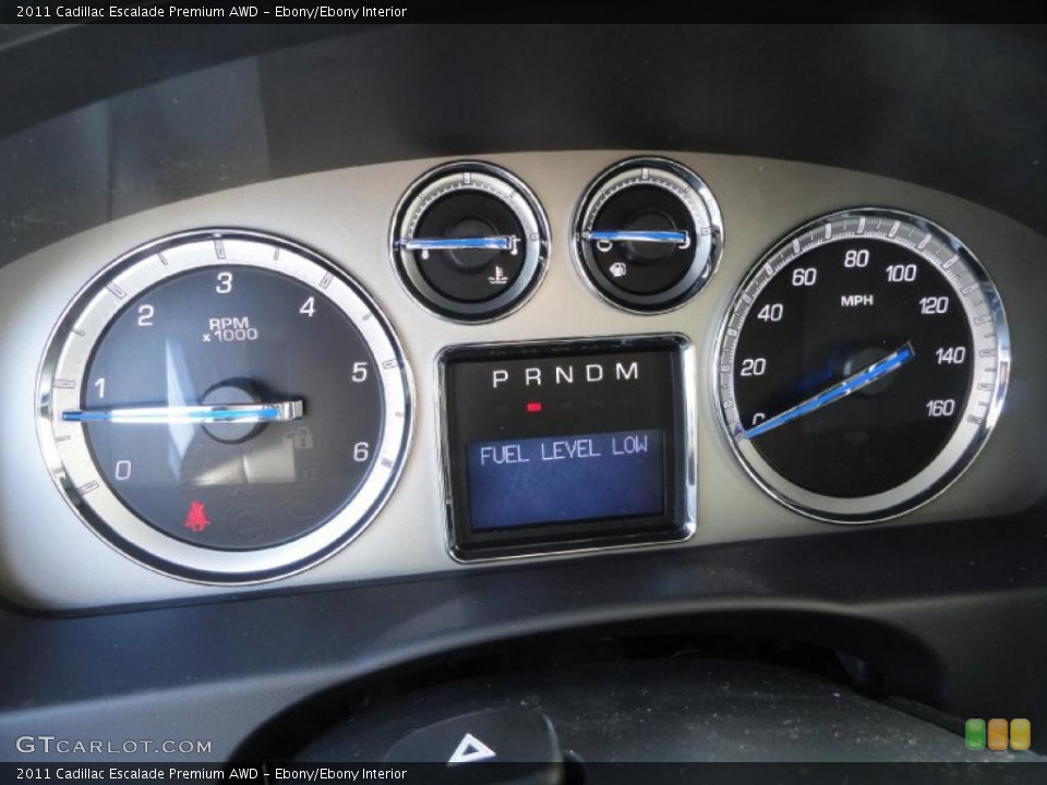 Ebony/Ebony Interior Gauges for the 2011 Cadillac Escalade Premium AWD #41229376