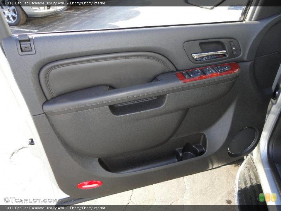 Ebony/Ebony Interior Door Panel for the 2011 Cadillac Escalade Luxury AWD #41229791