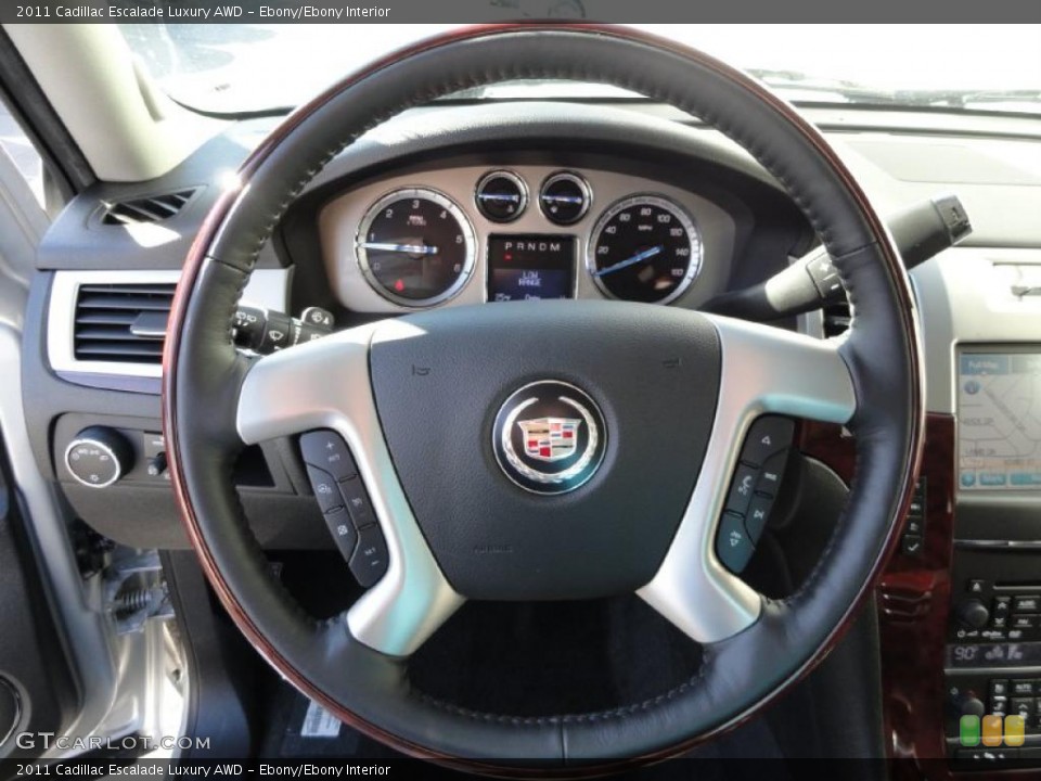 Ebony/Ebony Interior Steering Wheel for the 2011 Cadillac Escalade Luxury AWD #41229827