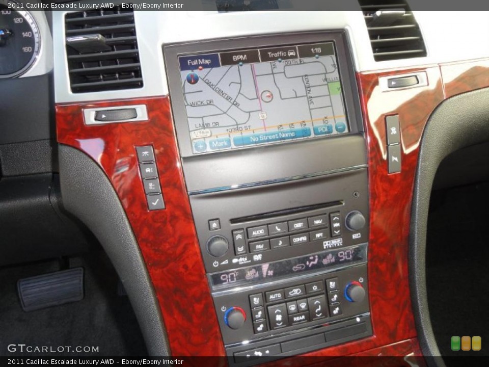 Ebony/Ebony Interior Controls for the 2011 Cadillac Escalade Luxury AWD #41229851