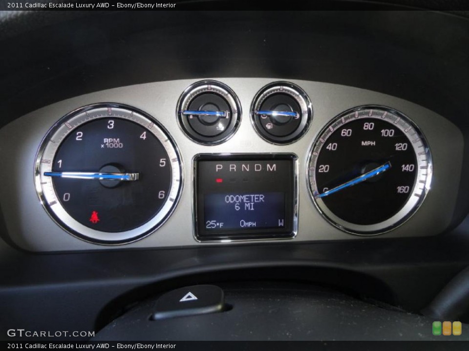 Ebony/Ebony Interior Gauges for the 2011 Cadillac Escalade Luxury AWD #41229883