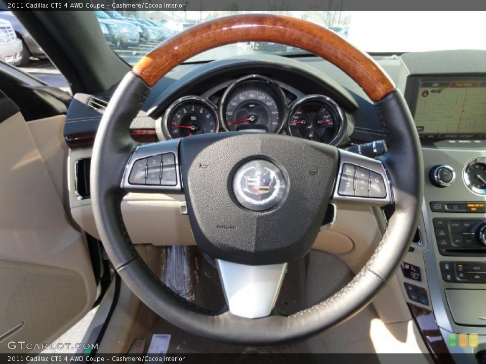 Cashmere/Cocoa Interior Steering Wheel for the 2011 Cadillac CTS 4 AWD Coupe #41231123