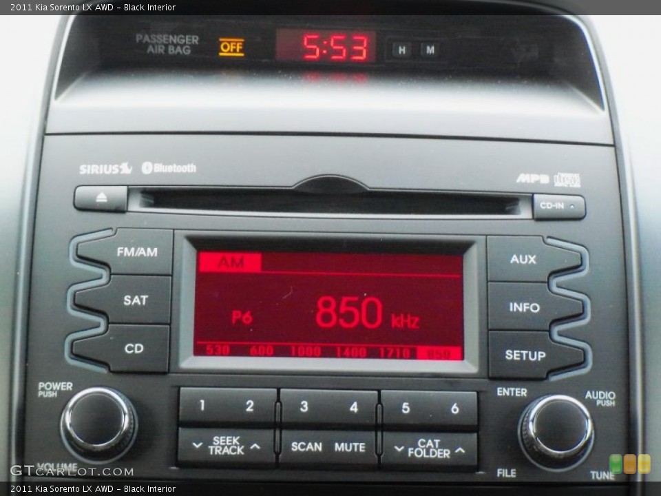 Black Interior Controls for the 2011 Kia Sorento LX AWD #41234487
