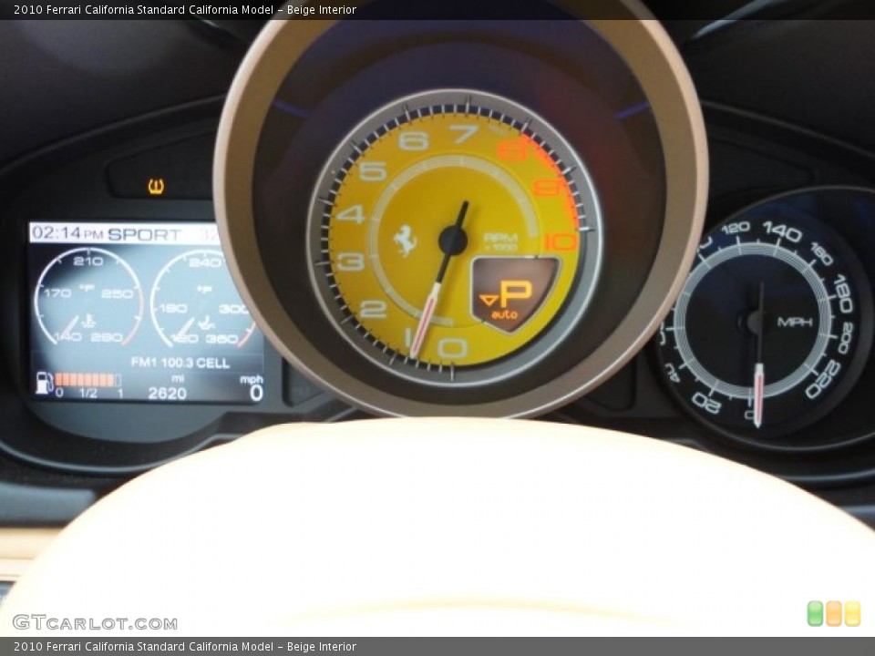 Beige Interior Gauges for the 2010 Ferrari California  #41245205