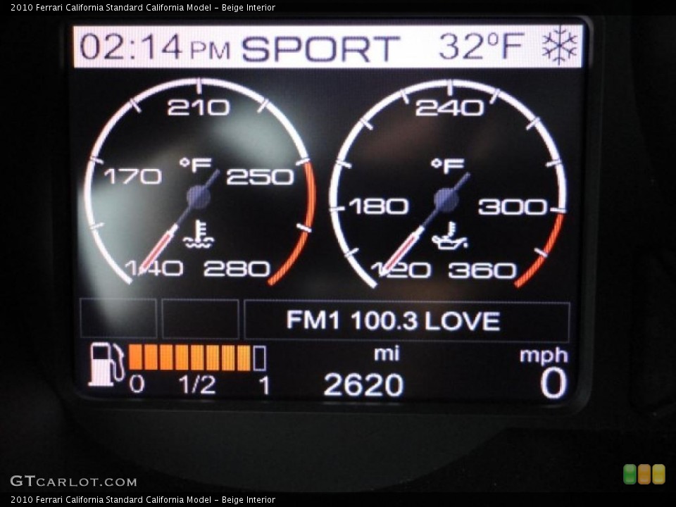 Beige Interior Gauges for the 2010 Ferrari California  #41245213