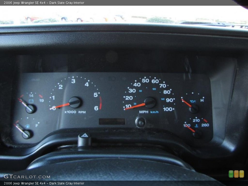 Dark Slate Gray Interior Gauges for the 2006 Jeep Wrangler SE 4x4 #41246657