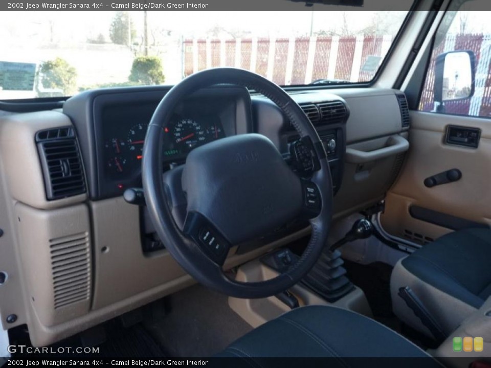 Camel Beige/Dark Green Interior Prime Interior for the 2002 Jeep Wrangler Sahara 4x4 #41249189