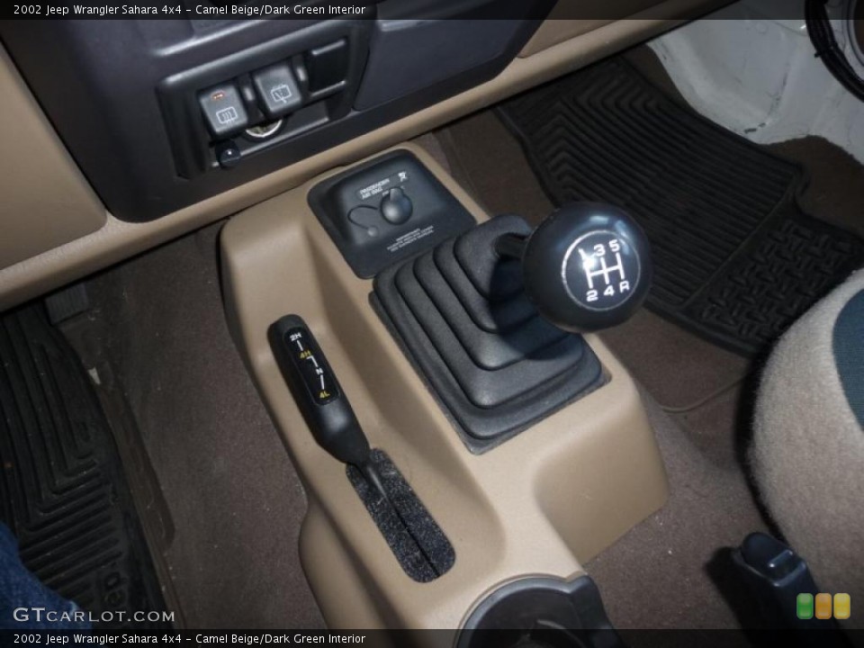 Camel Beige/Dark Green Interior Transmission for the 2002 Jeep Wrangler Sahara 4x4 #41249429