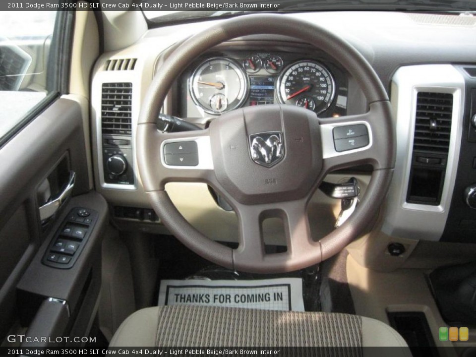 Light Pebble Beige/Bark Brown Interior Steering Wheel for the 2011 Dodge Ram 3500 HD SLT Crew Cab 4x4 Dually #41252917