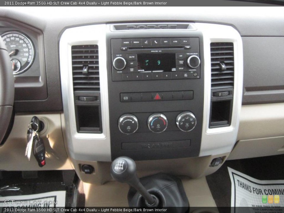 Light Pebble Beige/Bark Brown Interior Controls for the 2011 Dodge Ram 3500 HD SLT Crew Cab 4x4 Dually #41252937