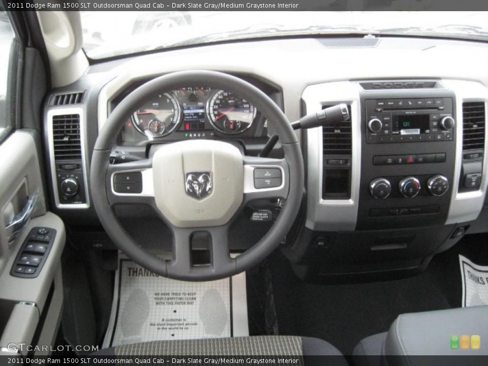 Dark Slate Gray/Medium Graystone Interior Dashboard for the 2011 Dodge Ram 1500 SLT Outdoorsman Quad Cab #41254281
