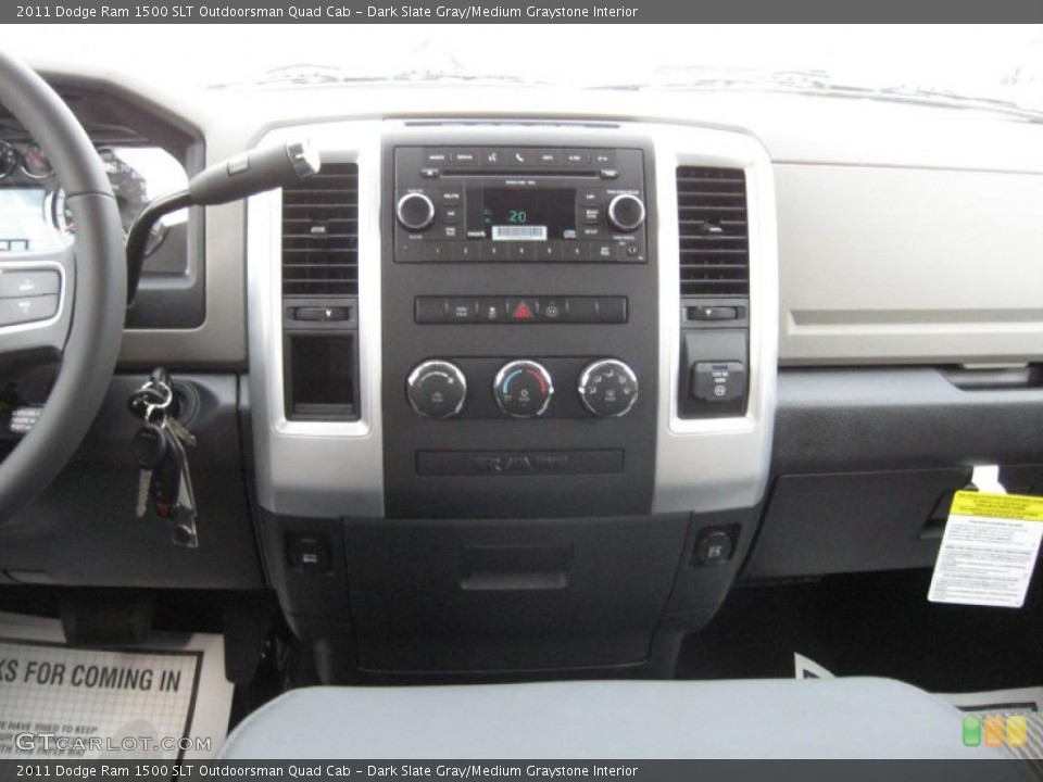 Dark Slate Gray/Medium Graystone Interior Controls for the 2011 Dodge Ram 1500 SLT Outdoorsman Quad Cab #41254293