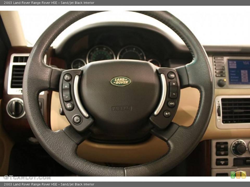 Sand/Jet Black Interior Steering Wheel for the 2003 Land Rover Range Rover HSE #41255277